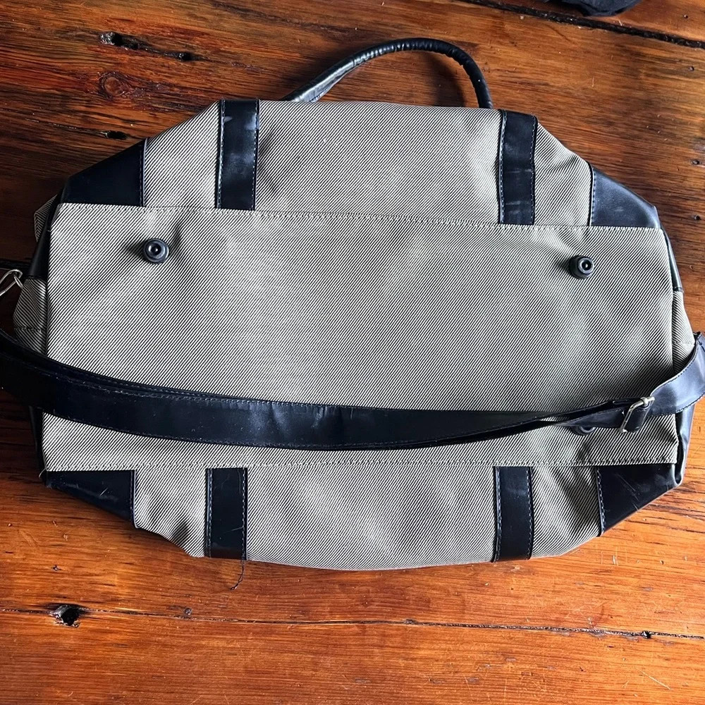 Elegant Black and Tan Men's Duffel Bag